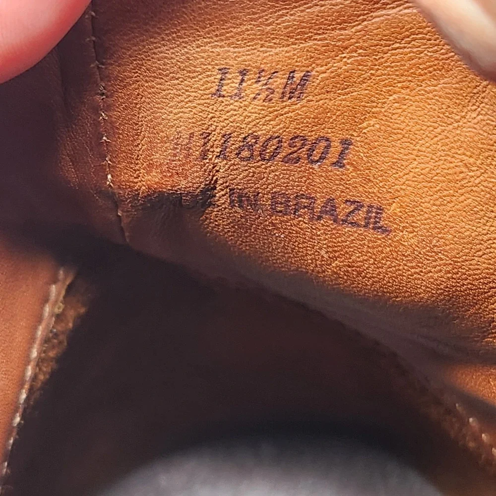 H.S. TRASK Chelsea Boots Mens 11.5 M Brown Genuine Bison Leather Brazil Slip-On